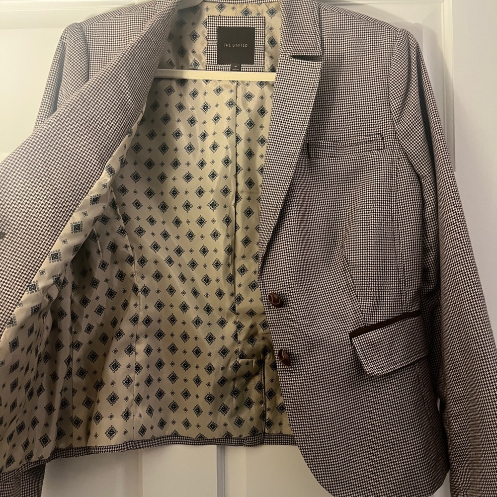 The Limited Women's Houndstooth Blazer - Black and White